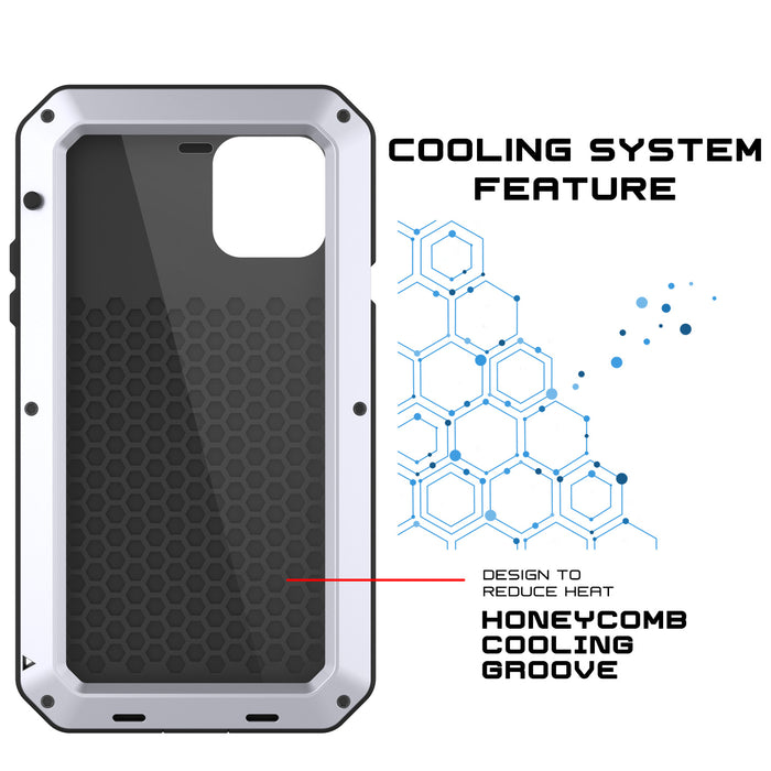 iPhone 11 Metal Case, Heavy Duty Military Grade Armor Cover [shock proof] Full Body Hard [White]