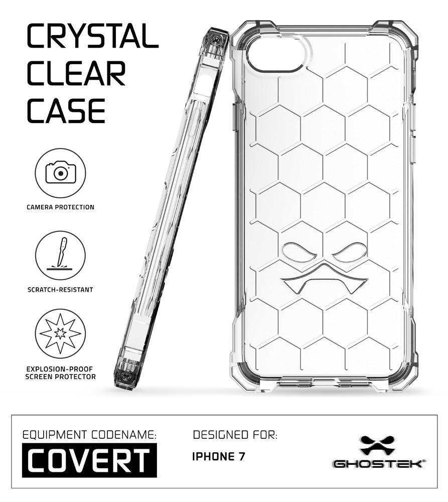 iPhone 8+ Plus Case, Ghostek® Covert Clear, Premium Impact Protective Armor | Warranty (Color in image: space grey)