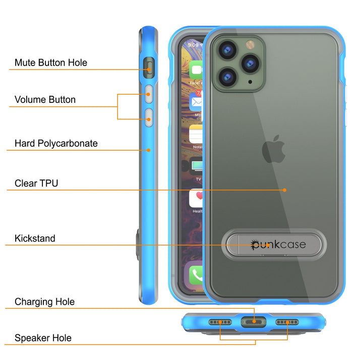 iPhone 11 Pro Max Case, PUNKcase [LUCID 3.0 Series] [Slim Fit] Armor Cover w/ Integrated Screen Protector [Blue] (Color in image: Gold)