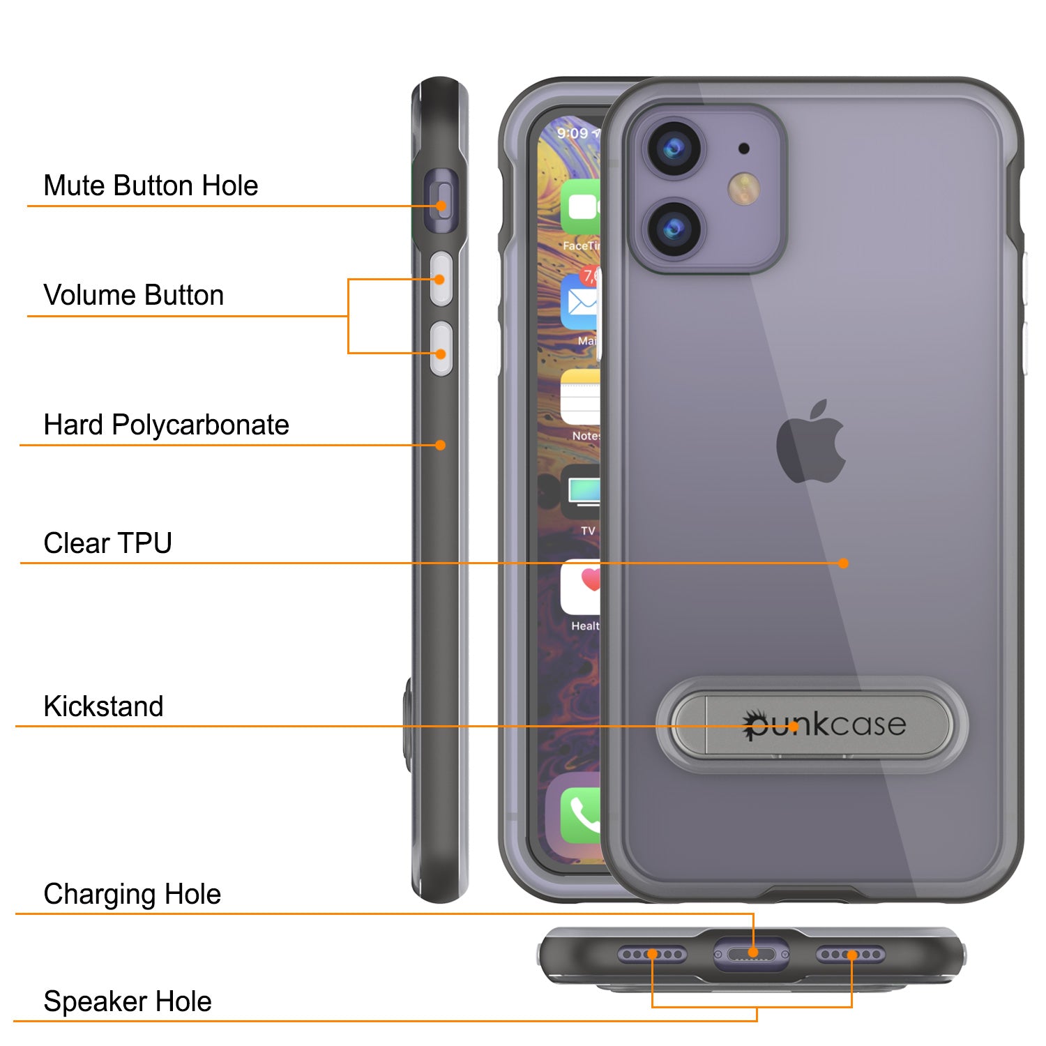 iPhone 11 Case, PUNKcase [LUCID 3.0 Series] [Slim Fit] Armor Cover w/ Integrated Screen Protector [Grey] (Color in image: Blue)