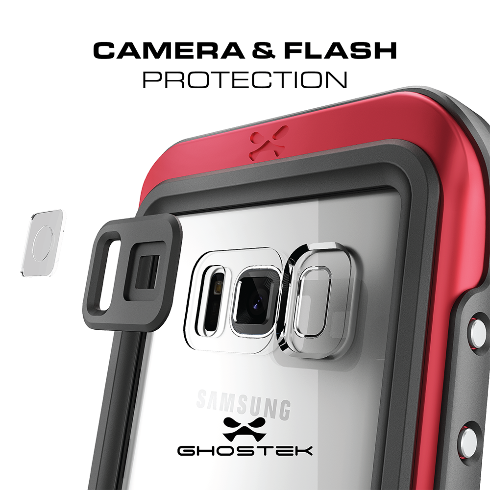Galaxy S8 Waterproof Case, Ghostek Atomic 3 Series| Underwater | Shockproof | Dirt-proof | Snow-proof | Aluminum Frame | Ultra Fit | Swimming | (Red) (Color in image: Teal)