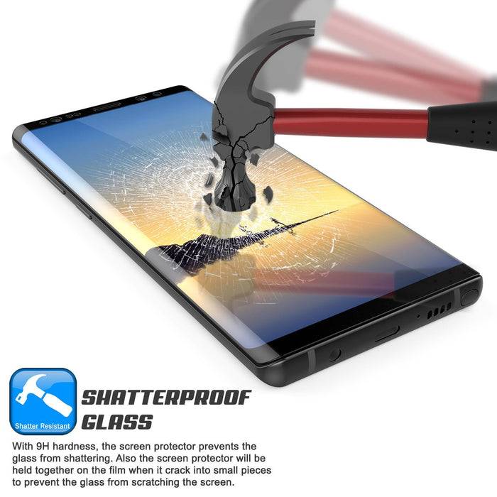 Galaxy Note 9 Black Punkcase Glass SHIELD Tempered Glass Screen Protector 0.33mm Thick 9H Glass (Color in image: Clear)