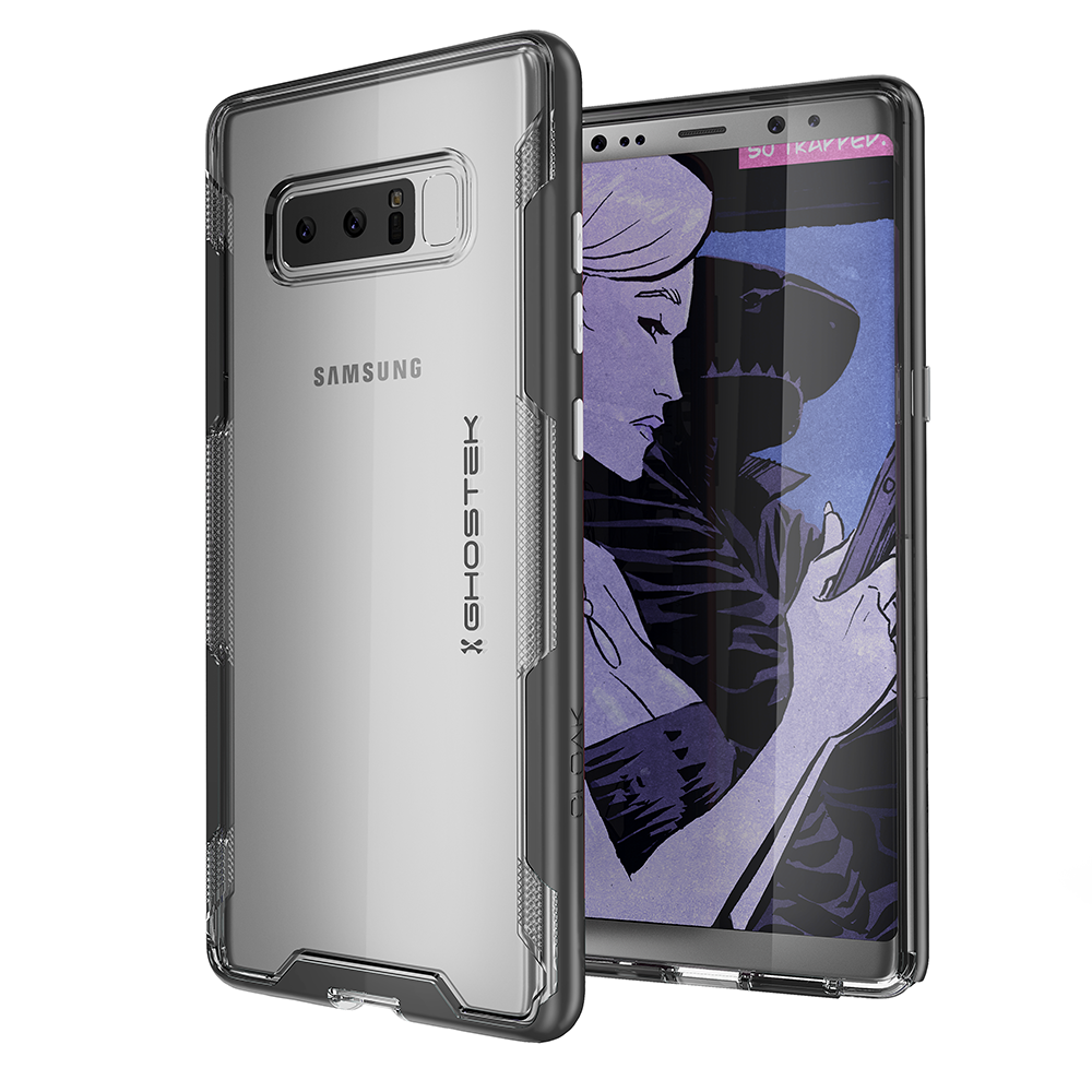Galaxy Note 8 Case, Ghostek Cloak 3 Galaxy Note 8 Clear Transparent Bumper Case Note 8 2017 | BLACK (Color in image: Gold)