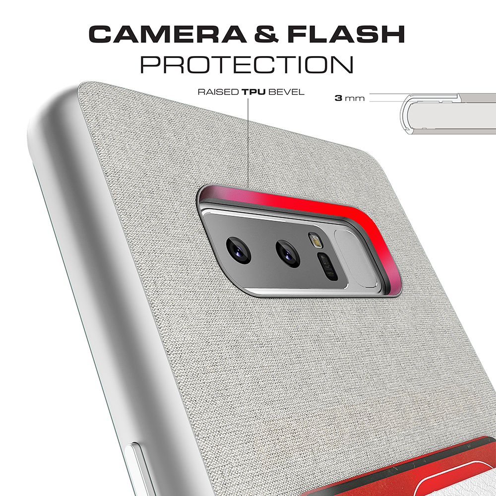 Galaxy Note 8 Case, Ghostek Exec 2 Slim Hybrid Impact Wallet Case for Samsung Galaxy Note 8 Armor | Red (Color in image: Black)