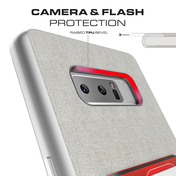 Galaxy Note 8 Case, Ghostek Exec 2 Slim Hybrid Impact Wallet Case for Samsung Galaxy Note 8 Armor | Brown (Color in image: Black)