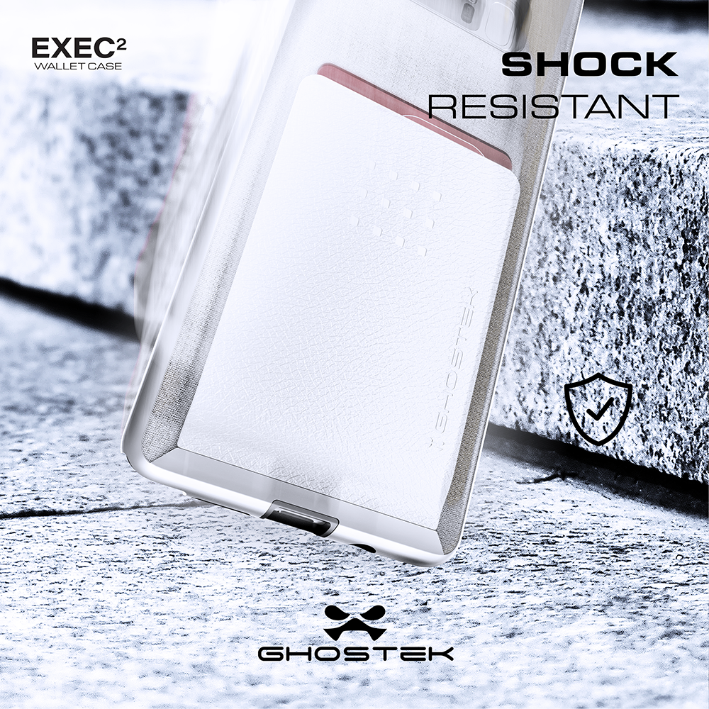 Galaxy Note 8 Case, Ghostek Exec 2 Slim Hybrid Impact Wallet Case for Samsung Galaxy Note 8 Armor | Pink 