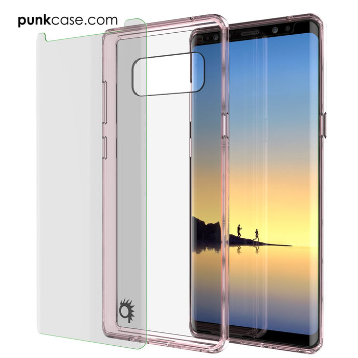 Galaxy Note 8 Case, PUNKcase [LUCID 2.0 Series] [Slim Fit] Armor Cover w/Integrated Anti-Shock System & Screen Protector [Crystal Pink] (Color in image: Purple)