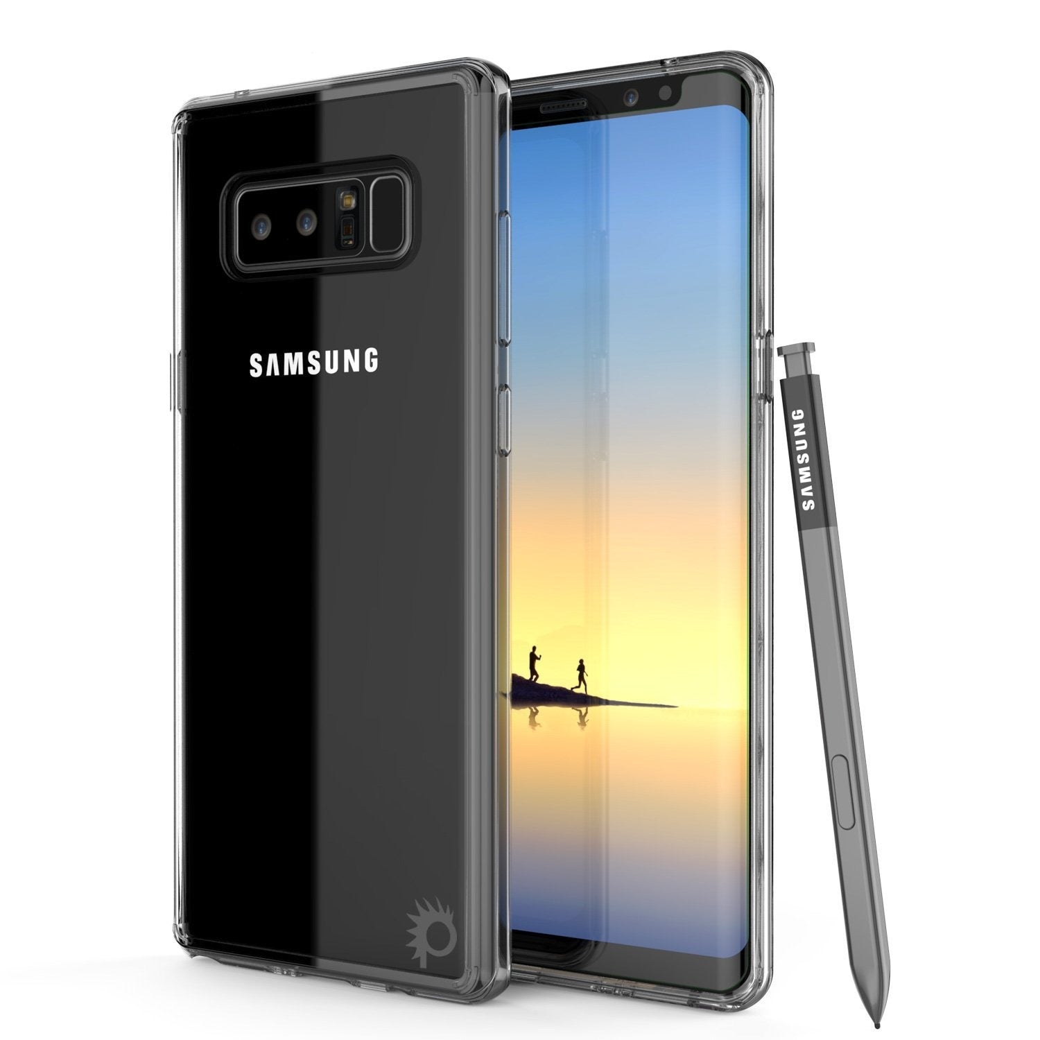 Galaxy Note 8 Case, PUNKcase [LUCID 2.0 Series] [Slim Fit] Armor Cover w/Integrated Anti-Shock System & Screen Protector [Clear] (Color in image: Clear)