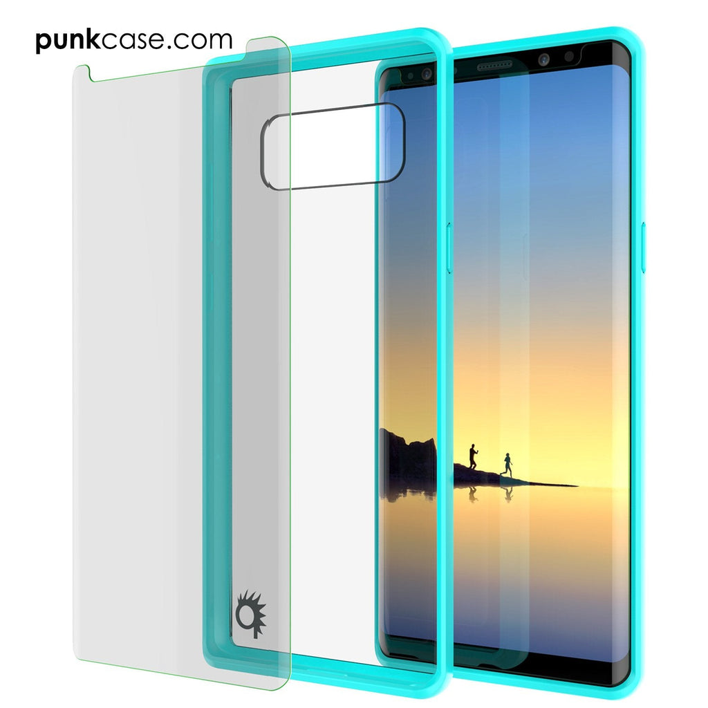 Galaxy Note 8 Case, PUNKcase [LUCID 2.0 Series] [Slim Fit] Armor Cover w/Integrated Anti-Shock System & Screen Protector [Teal] (Color in image: Light Blue)