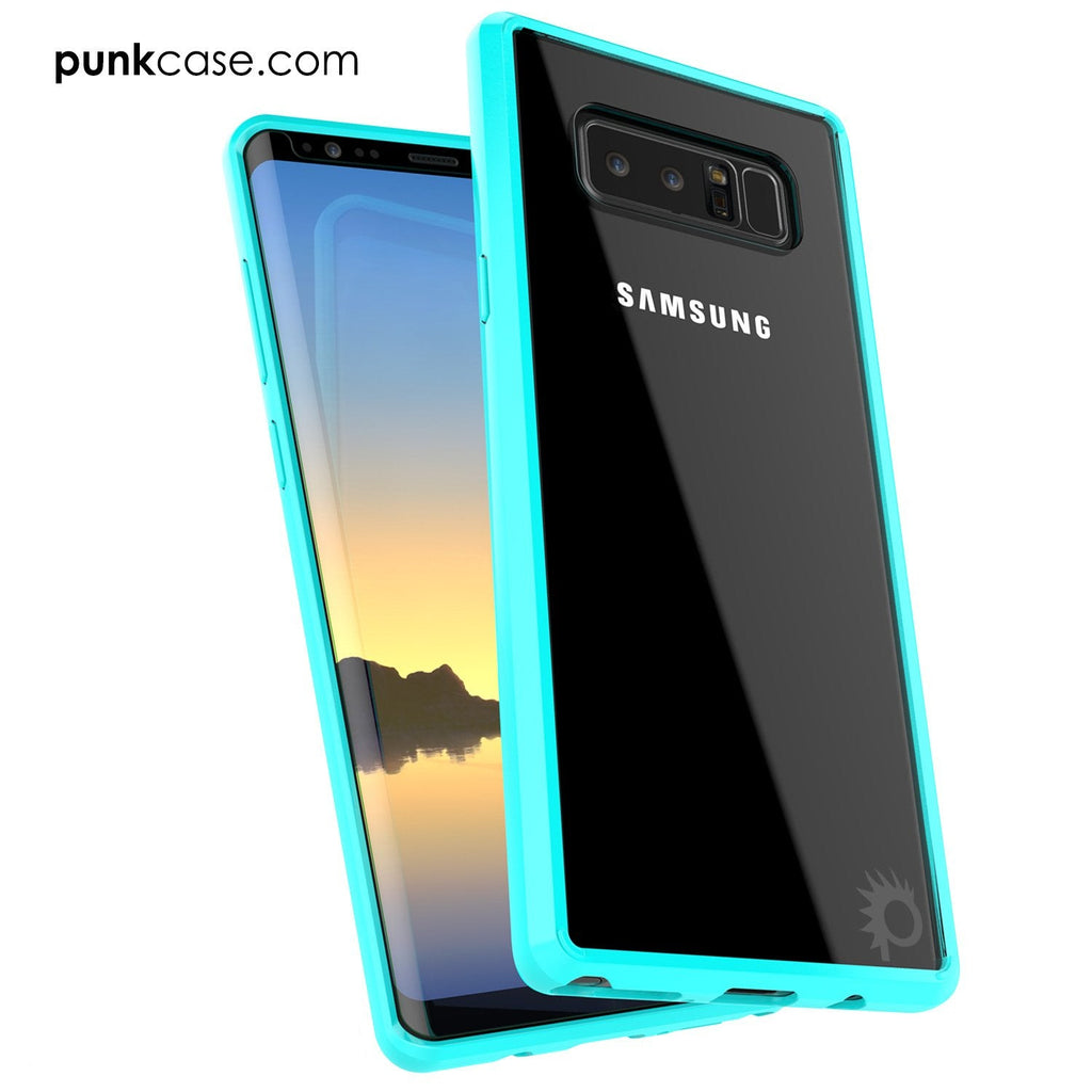 Galaxy Note 8 Case, PUNKcase [LUCID 2.0 Series] [Slim Fit] Armor Cover w/Integrated Anti-Shock System & Screen Protector [Teal] (Color in image: Black)