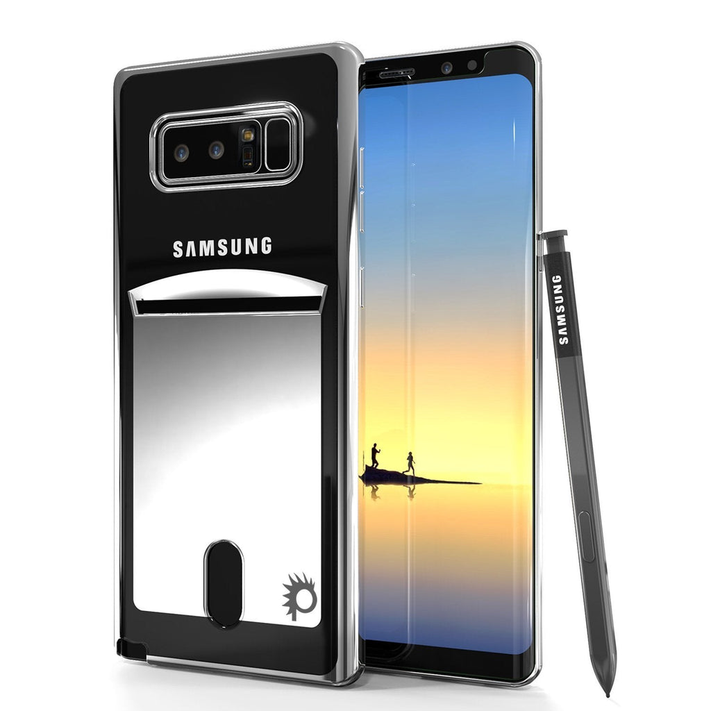 Galaxy Note 8 Case, PUNKCASE® LUCID Silver Series | Card Slot | SHIELD Screen Protector | Ultra fit (Color in image: Silver)