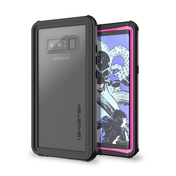 Galaxy Note 8, Ghostek Nautical Series Waterproof Case for Samsung Galaxy Note 8 Heavy Duty | Pink (Color in image: Black)