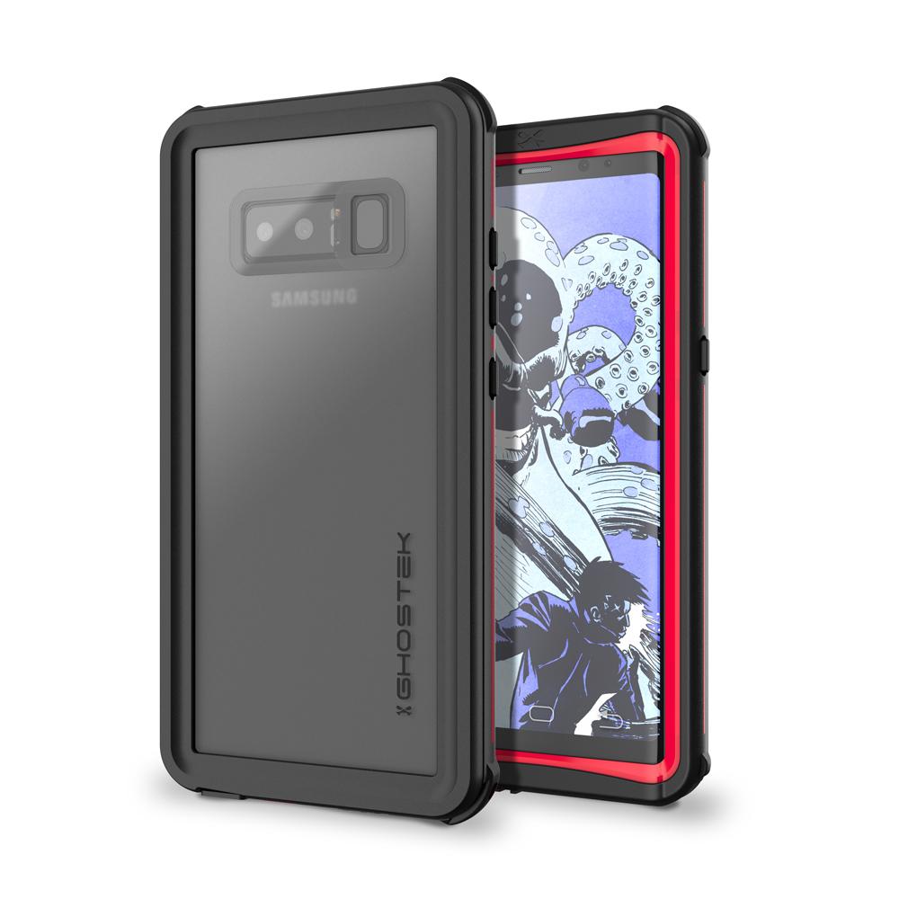 Galaxy Note 8, Ghostek Nautical Galaxy Note 8 Case Military Grade Armor Waterproof Cover | Red (Color in image: Red)