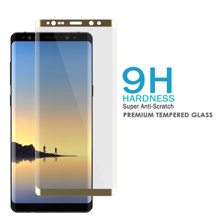 Galaxy Note 8  Gold Punkcase Glass SHIELD Tempered Glass Screen Protector 0.33mm Thick 9H Glass (Color in image: Black)
