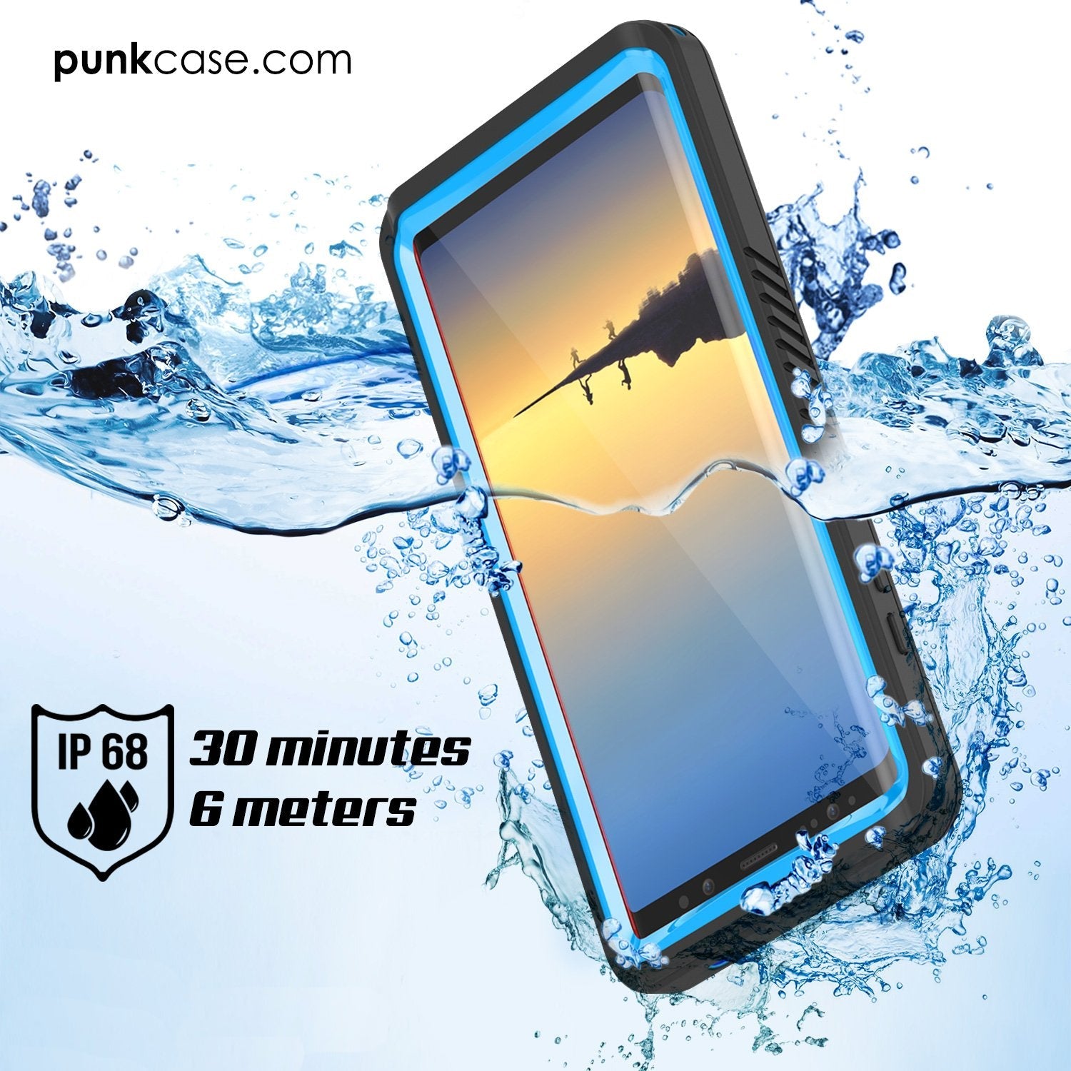 Galaxy Note 8 Case, Punkcase [Extreme Series] [Slim Fit] [IP68 Certified] [Shockproof] Armor Cover W/ Built In Screen Protector [Light Blue] (Color in image: Light green)