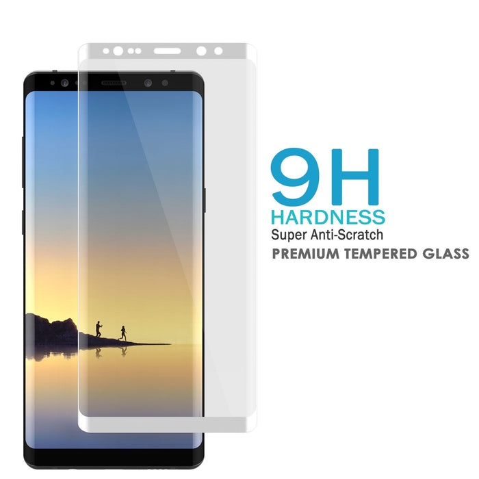 Galaxy Note 9 White Punkcase Glass SHIELD Tempered Glass Screen Protector 0.33mm Thick 9H Glass (Color in image: Black)