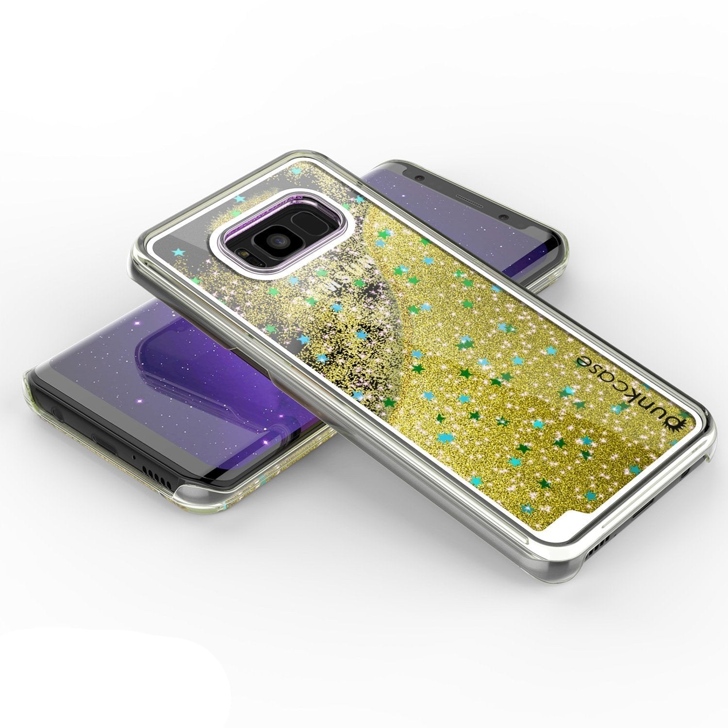 Galaxy S8 Case, Punkcase [Liquid Series] Protective Dual Layer Floating Glitter Cover + PunkShield Screen Protector for Samsung S8 [Gold] (Color in image: Green)
