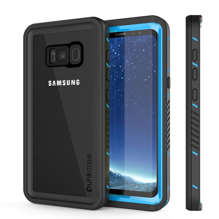 Galaxy S8 PLUS Waterproof Case, Punkcase [Extreme Series] [Slim Fit] [IP68 Certified] Built In Screen Protector [Light Blue]