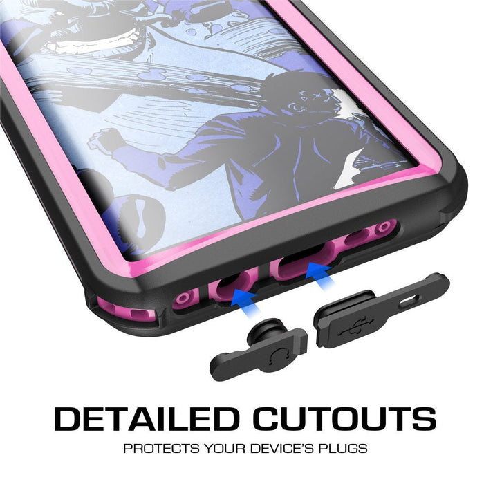 Galaxy S8 Plus Waterproof Case, Ghostek Nautical Series (Pink) | Slim Underwater Full Body Protection (Color in image: Red)