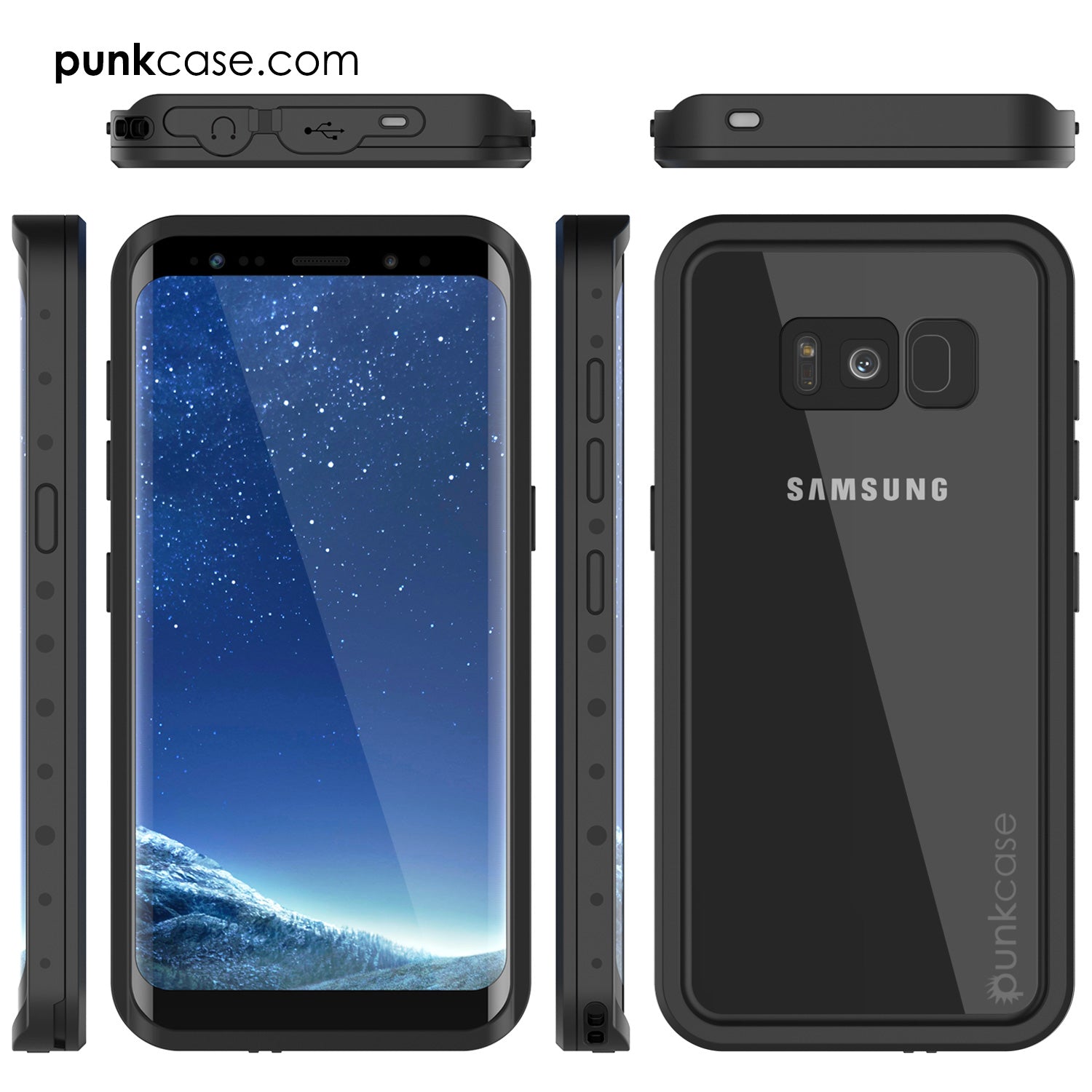 Galaxy S8 Plus Waterproof Case PunkCase StudStar Clear Thin 6.6ft Underwater IP68 Shock/Snow Proof (Color in image: teal)