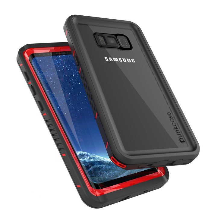 Galaxy S8 PLUS Waterproof Case, Punkcase [Extreme Series] Slim Fit, Armor Cover W/ Built In Screen Protector for Samsung Galaxy S8+ [Red]