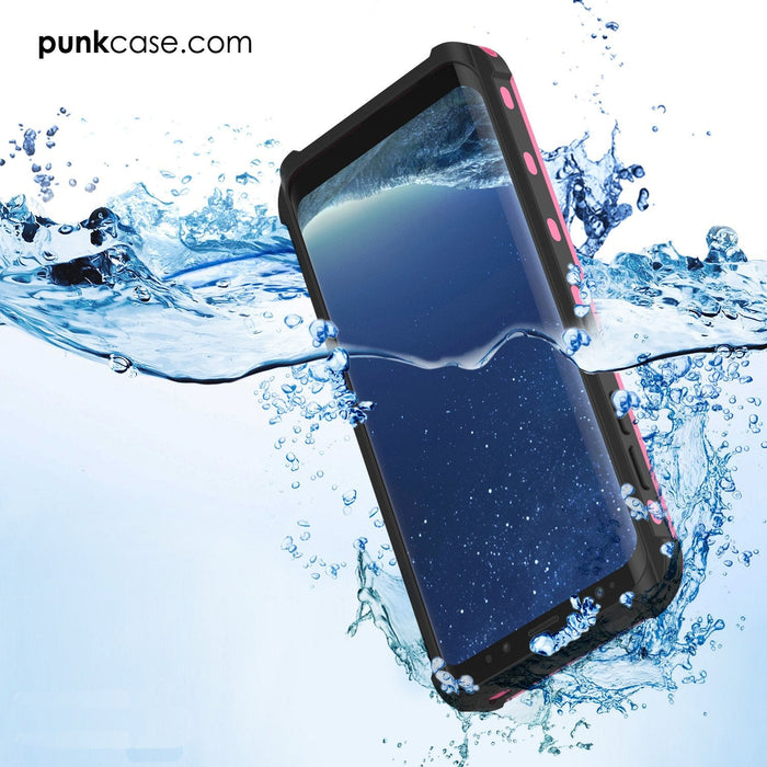Galaxy S8 Plus Waterproof Case, Punkcase KickStud Pink Series [Slim Fit] [IP68 Certified] [Shockproof] [Snowproof] Armor Cover W/ Built-In Kickstand (Color in image: White)
