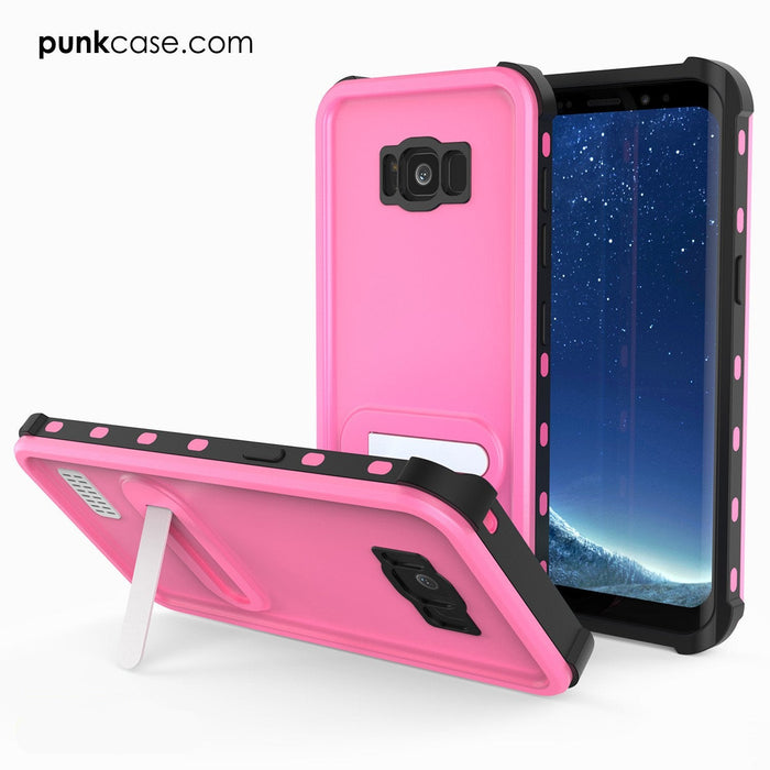 Protector [PURPLE]Galaxy S8 Waterproof Case, Punkcase [KickStud Series] [Slim Fit] [IP68 Certified] [Shockproof] [Snowproof] Armor Cover [Pink] (Color in image: White)