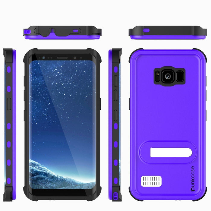 Galaxy S8 Plus Waterproof Case, Punkcase KickStud Purple Series [Slim Fit] [IP68 Certified] [Shockproof] [Snowproof] Armor Cover. (Color in image: Light Blue)