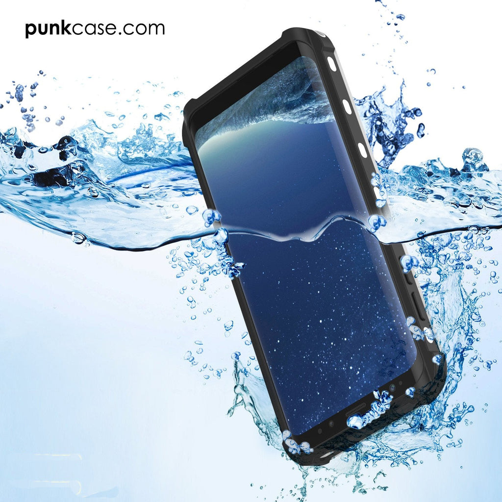 Galaxy S8 Plus Waterproof Case, Punkcase KickStud White Series [Slim Fit] [IP68 Certified] [Shockproof] [Snowproof] Armor Cover. (Color in image: Green)
