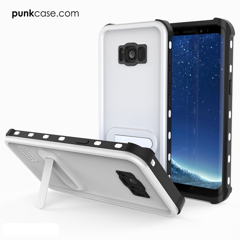 Galaxy S8 Plus Waterproof Case, Punkcase KickStud White Series [Slim Fit] [IP68 Certified] [Shockproof] [Snowproof] Armor Cover. (Color in image: Light Blue)