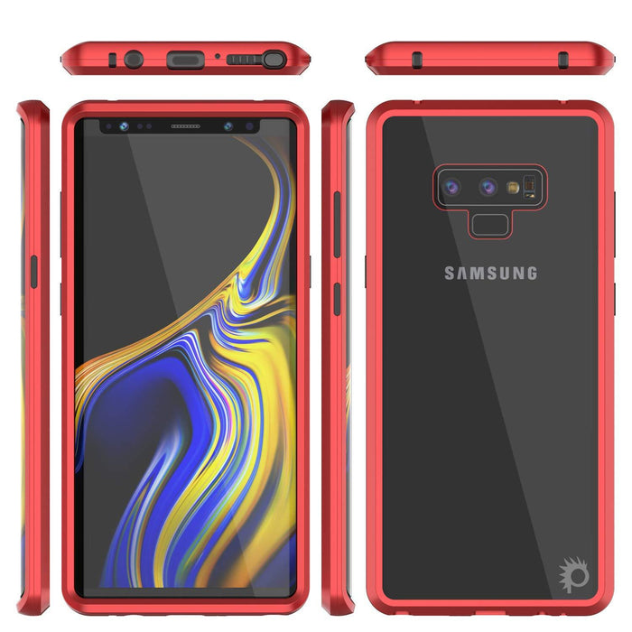 Galaxy Note 9 Case, Punkcase Magnetix 2.0 Protective TPU Cover W/ Tempered Glass Screen Protector [Red]