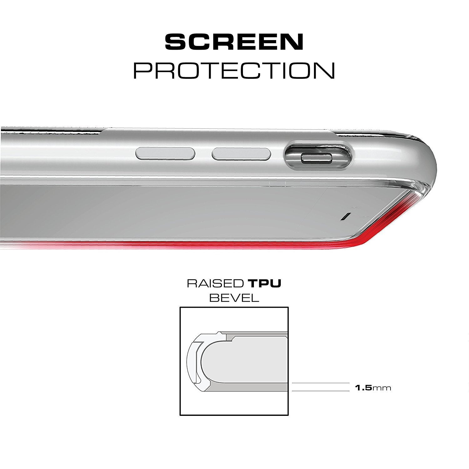 iPhone 8 Case, Ghostek Cloak 3 Series Case for iPhone 8 Case Clear Protective Case [RED] 