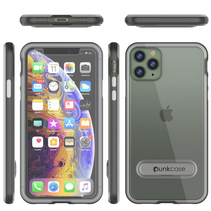 iPhone 11 Pro Max Case, PUNKcase [LUCID 3.0 Series] [Slim Fit] Armor Cover w/ Integrated Screen Protector [Grey] (Color in image: Black)