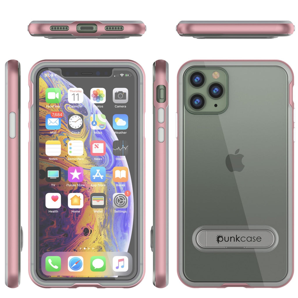 iPhone 11 Pro Case, PUNKcase [LUCID 3.0 Series] [Slim Fit] Armor Cover w/ Integrated Screen Protector [Rose Gold] (Color in image: Black)