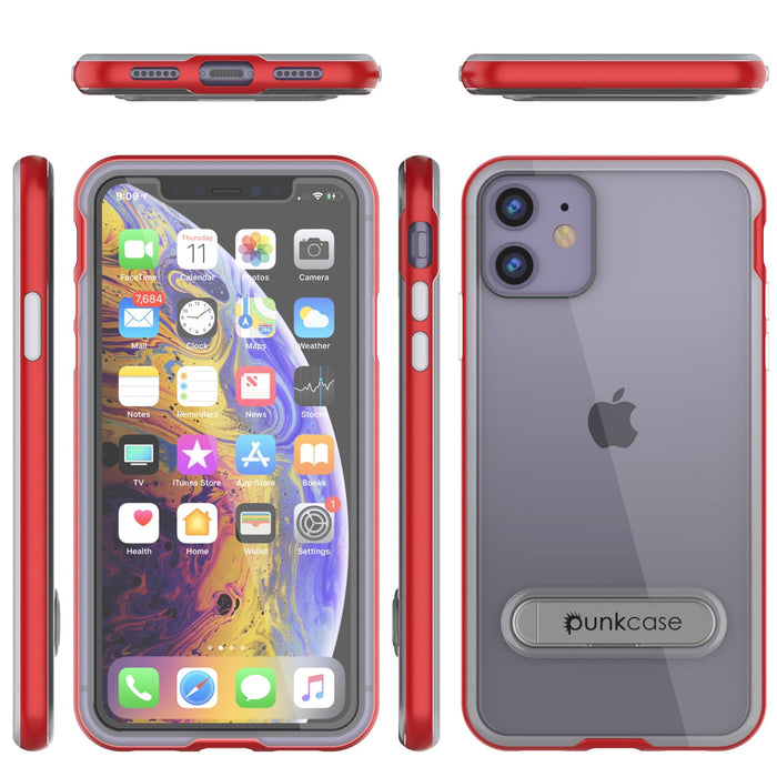iPhone 11 Case, PUNKcase [LUCID 3.0 Series] [Slim Fit] Armor Cover w/ Integrated Screen Protector [Red] (Color in image: Black)