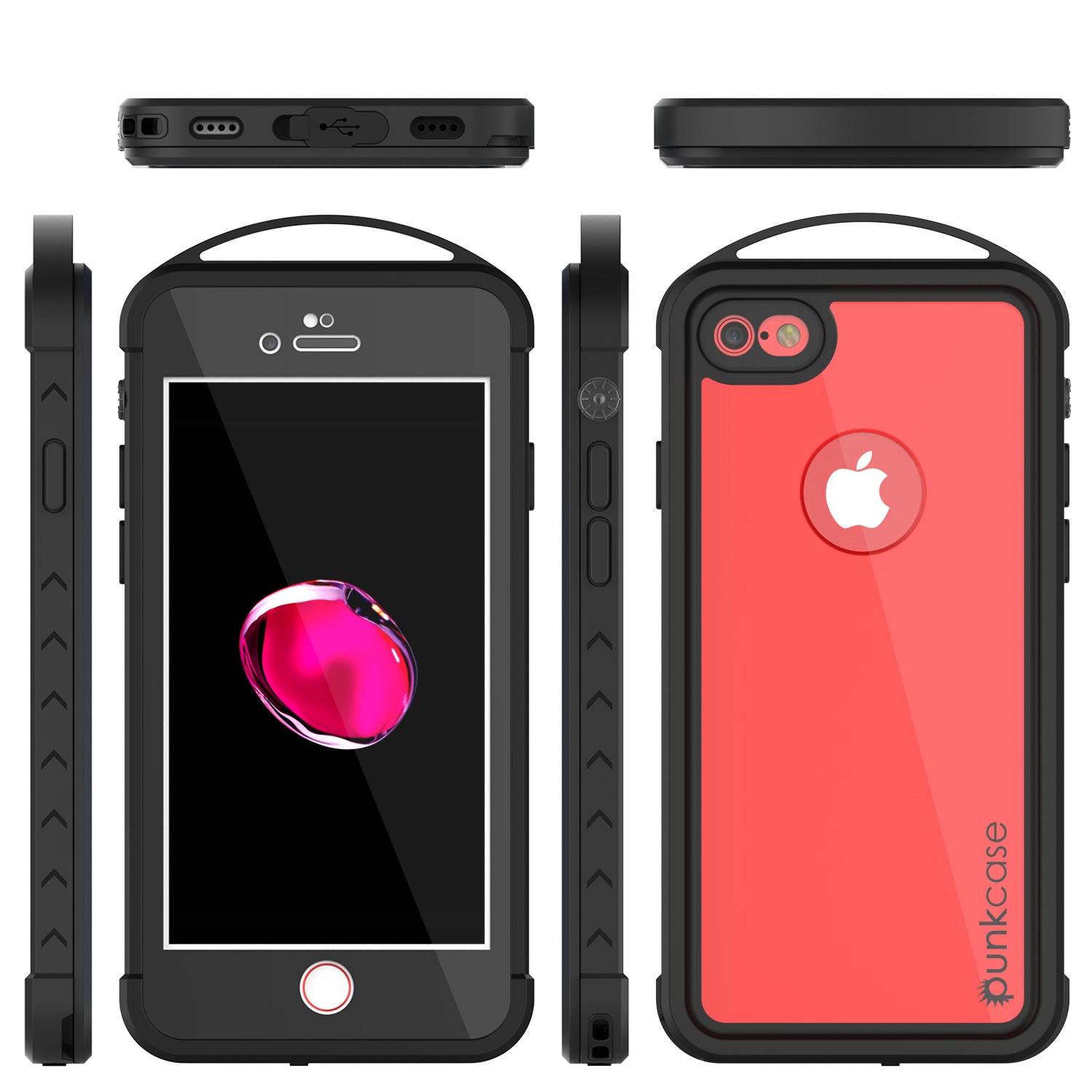 iPhone 7 Waterproof Case, Punkcase ALPINE Series, CLEAR | Heavy Duty Armor Cover (Color in image: black)