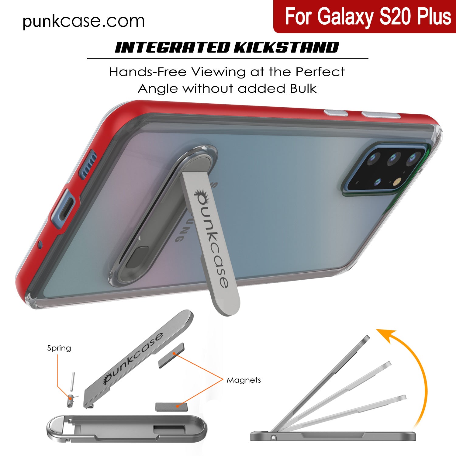 Galaxy S20+ Plus Case, PUNKcase [LUCID 3.0 Series] [Slim Fit] Armor Cover w/ Integrated Screen Protector [Red]