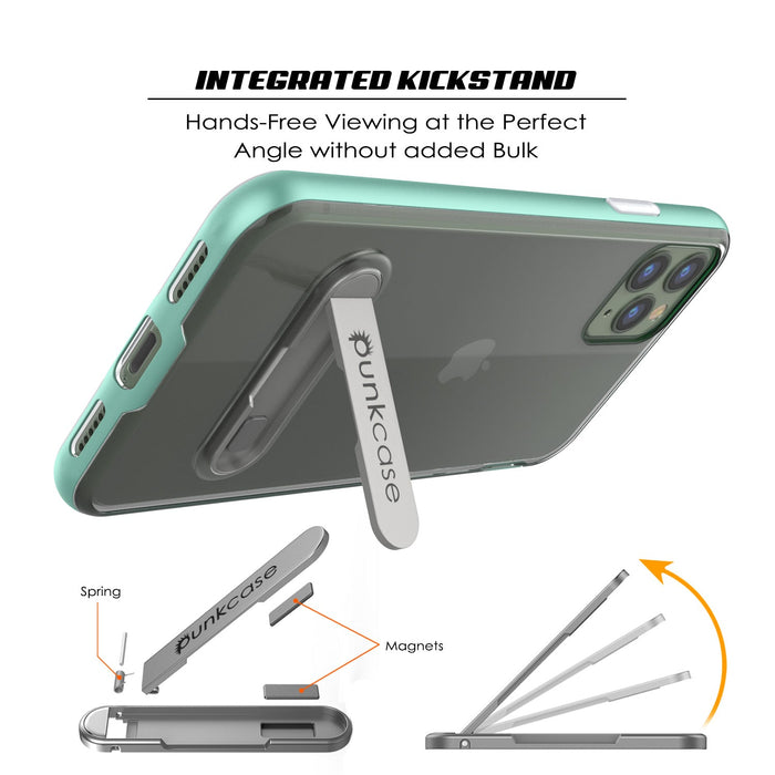 iPhone 11 Pro Max Case, PUNKcase [LUCID 3.0 Series] [Slim Fit] Armor Cover w/ Integrated Screen Protector [Teal] (Color in image: Grey)