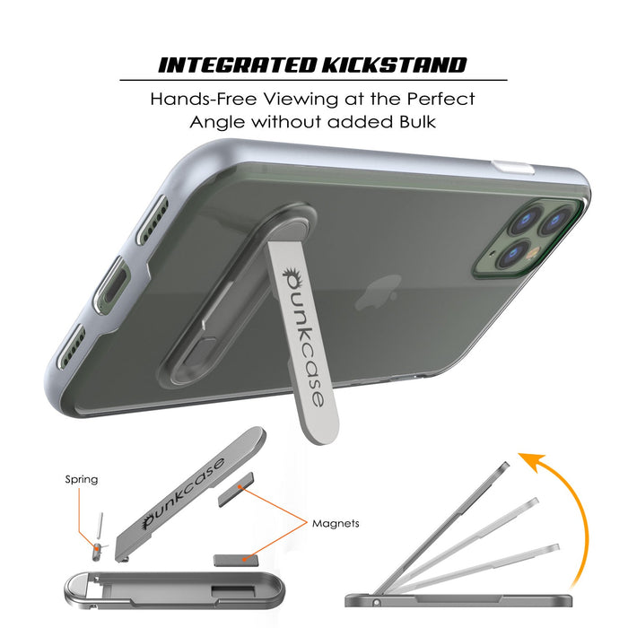 iPhone 11 Pro Case, PUNKcase [LUCID 3.0 Series] [Slim Fit] Armor Cover w/ Integrated Screen Protector [Silver] (Color in image: Grey)
