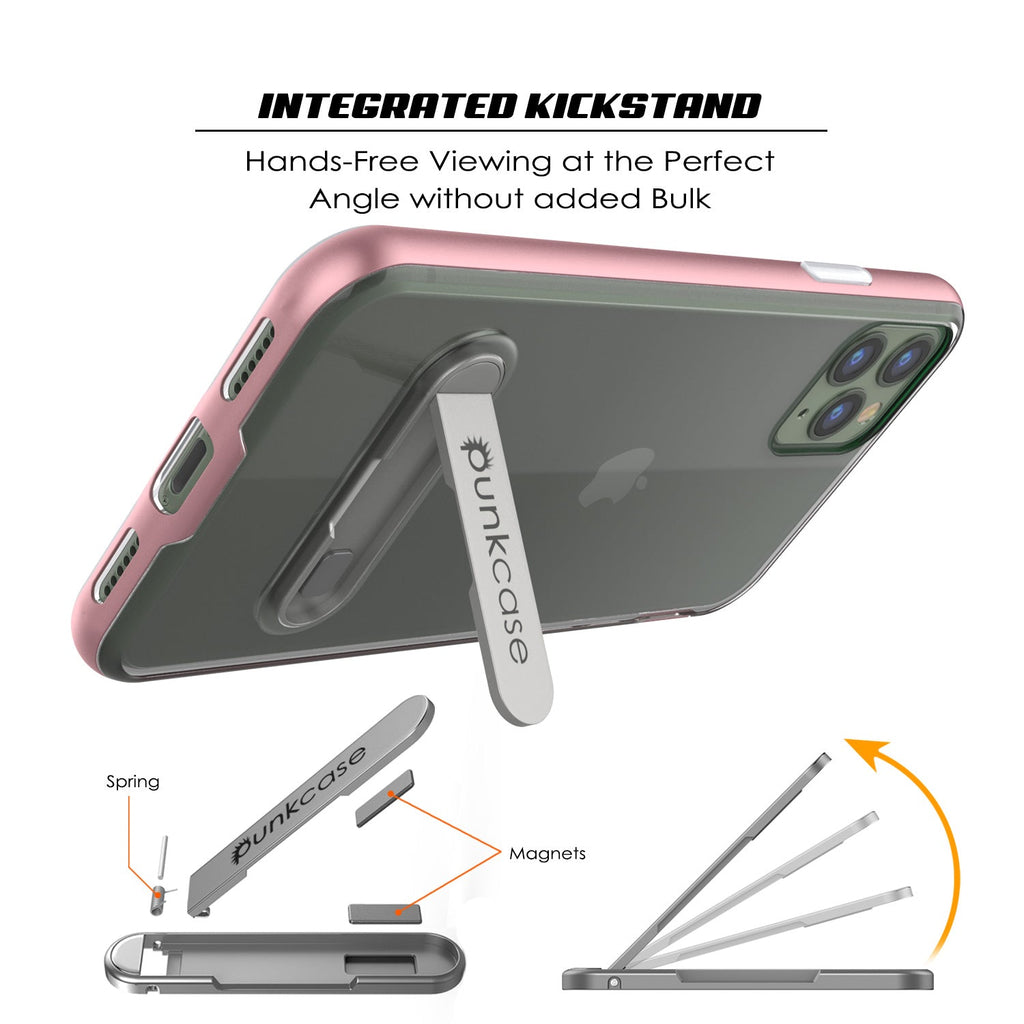 iPhone 11 Pro Case, PUNKcase [LUCID 3.0 Series] [Slim Fit] Armor Cover w/ Integrated Screen Protector [Rose Gold] (Color in image: Grey)