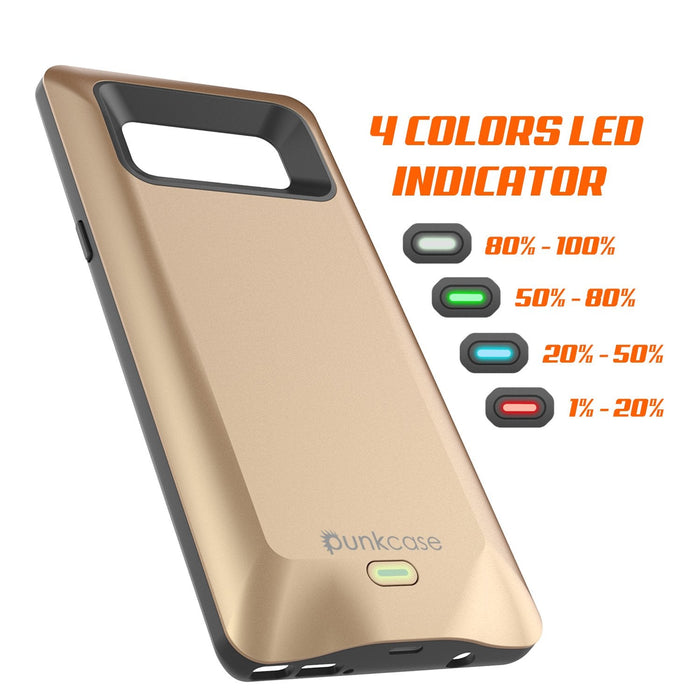 Galaxy Note 8 Battery Case, Punkcase 5000mAH Charger Case W/ Screen Protector | Integrated USB Port | IntelSwitch [Gold] (Color in image: Red)