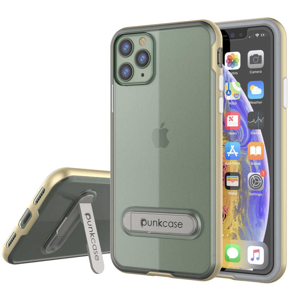 iPhone 11 Pro Max Case, PUNKcase [LUCID 3.0 Series] [Slim Fit] Armor Cover w/ Integrated Screen Protector [Gold] (Color in image: Gold)