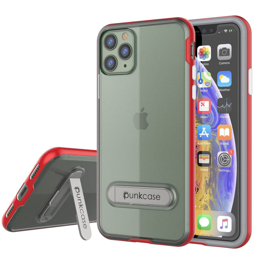 iPhone 11 Pro Max Case, PUNKcase [LUCID 3.0 Series] [Slim Fit] Armor Cover w/ Integrated Screen Protector [Red] (Color in image: Red)