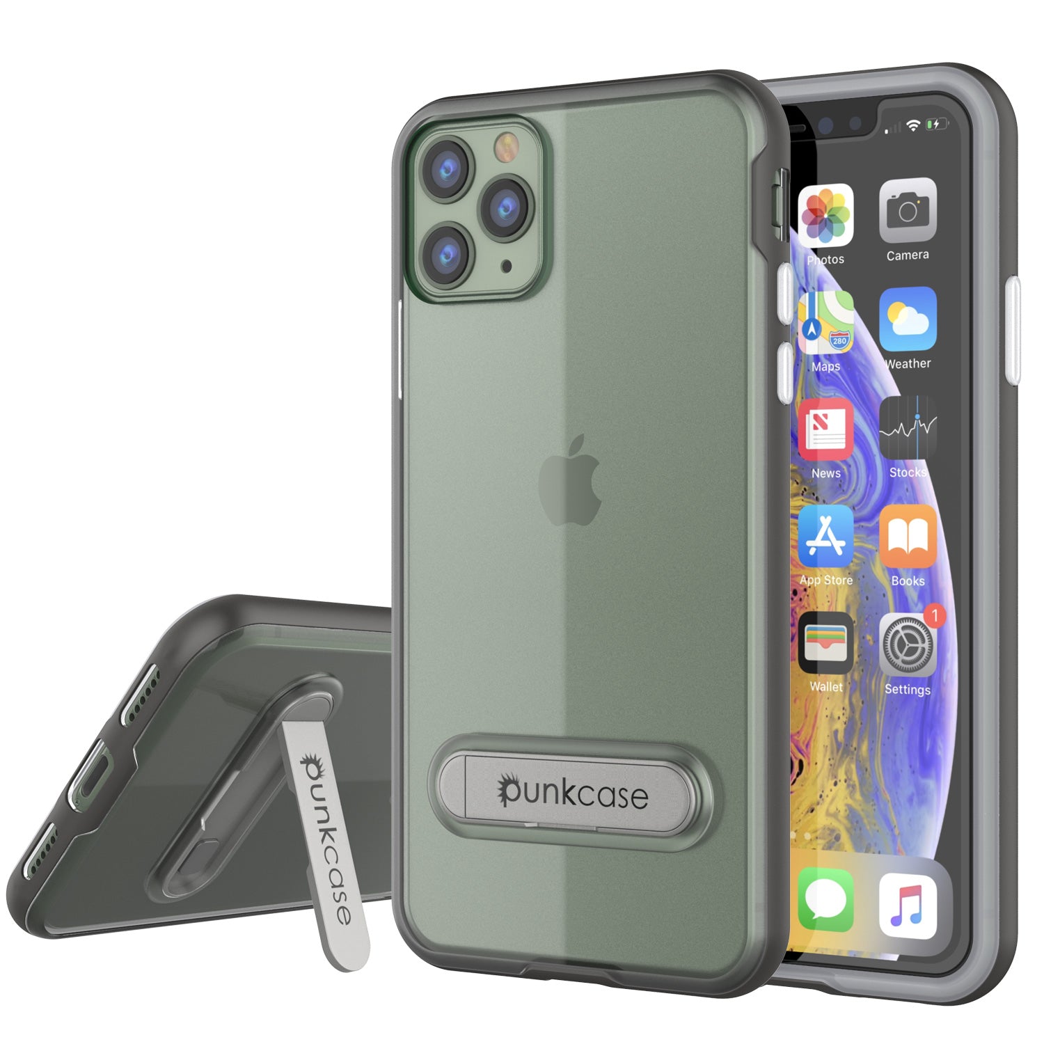 iPhone 11 Pro Case, PUNKcase [LUCID 3.0 Series] [Slim Fit] Armor Cover w/ Integrated Screen Protector [Grey]