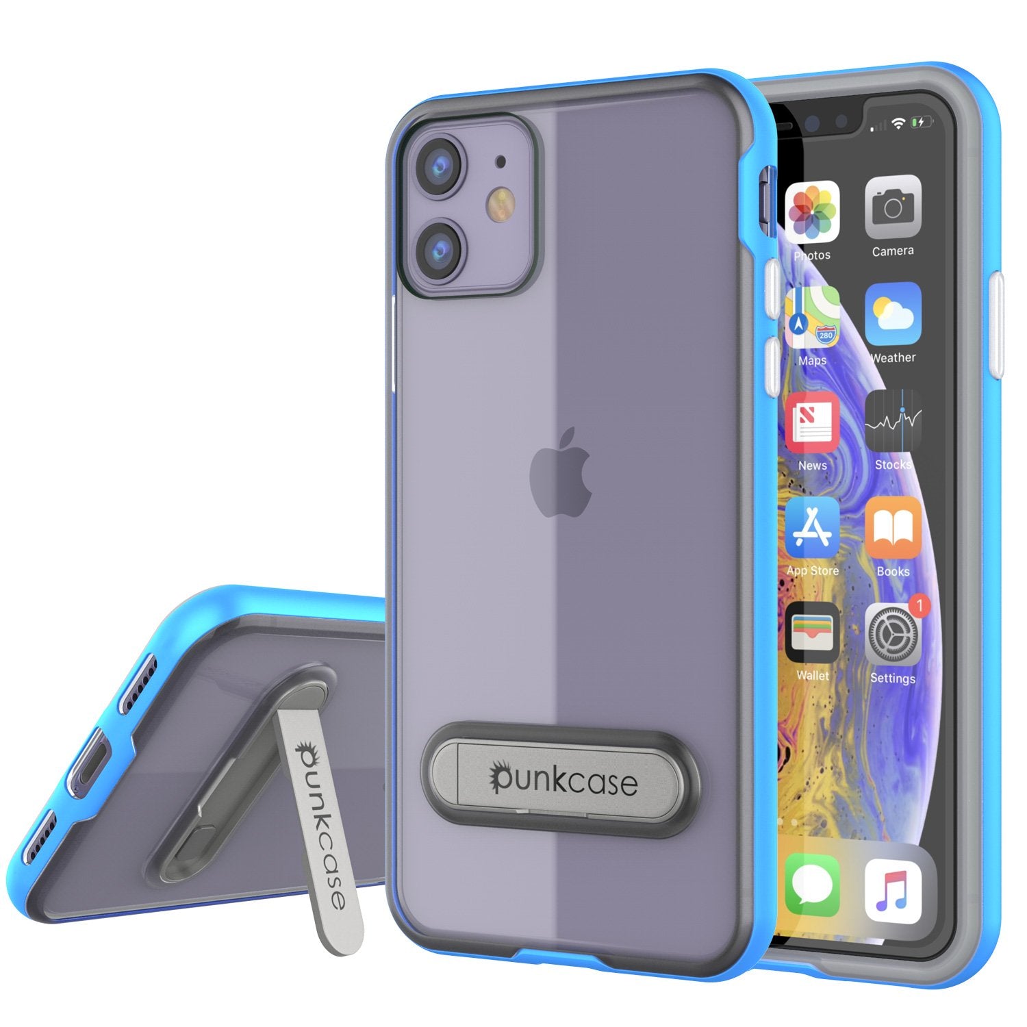 iPhone 12 Mini Case, PUNKcase [LUCID 3.0 Series] [Slim Fit] Protective Cover w/ Integrated Screen Protector [Blue]