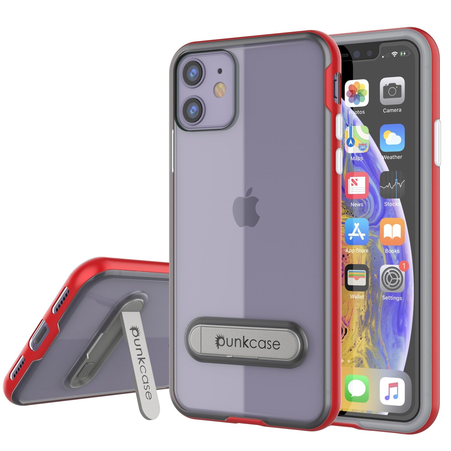 iPhone 11 Case, PUNKcase [LUCID 3.0 Series] [Slim Fit] Armor Cover w/ Integrated Screen Protector [Red]