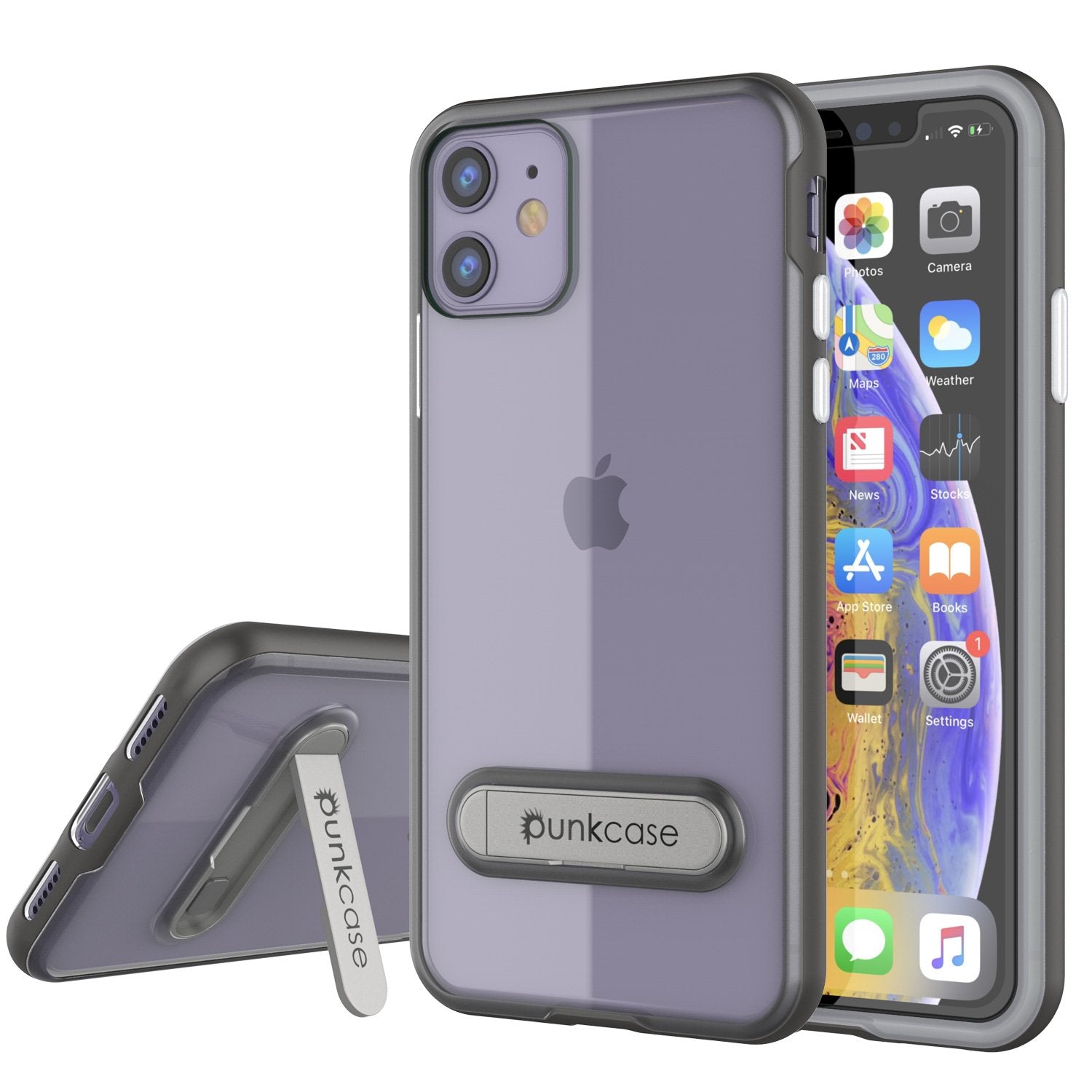 iPhone 12 Mini Case, PUNKcase [LUCID 3.0 Series] [Slim Fit] Protective Cover w/ Integrated Screen Protector [Grey]