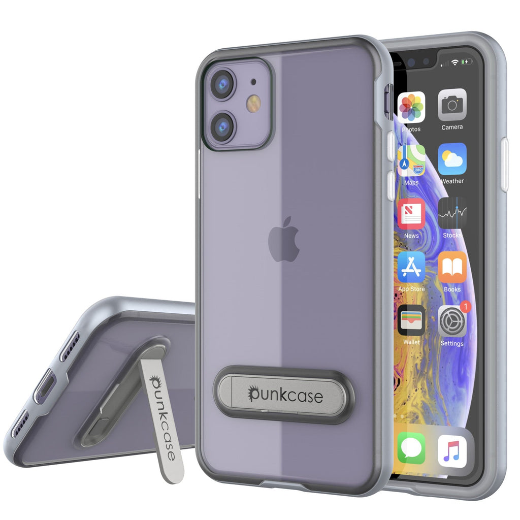 iPhone 11 Case, PUNKcase [LUCID 3.0 Series] [Slim Fit] Armor Cover w/ Integrated Screen Protector [Silver] (Color in image: Silver)
