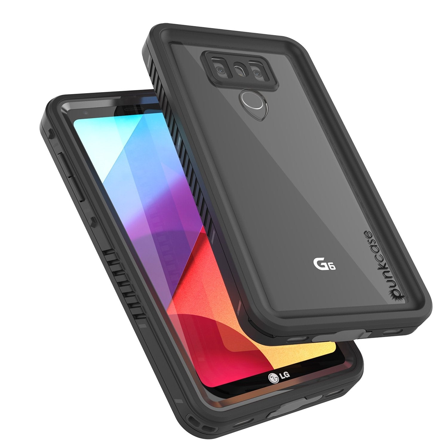 LG G6 Waterproof Case, Punkcase [Extreme Series] [Slim Fit] [IP68 Certified] Built In Screen Protector [BLACK] (Color in image: green)