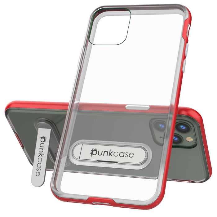 iPhone 11 Pro Max Case, PUNKcase [LUCID 3.0 Series] [Slim Fit] Armor Cover w/ Integrated Screen Protector [Red] (Color in image: Silver)